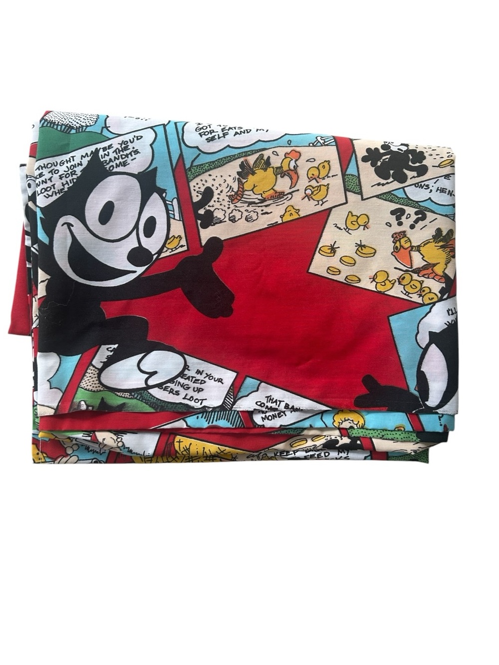 VTG 1983 Cannon Felix the Cat Twin Flat Sheet Colorful No Iron Crafts Sewing